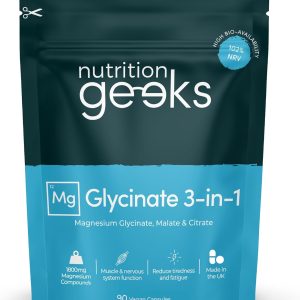Magnesium Glycinate 3-in-1 Complex - 1800mg Supplements as Bisglycinate. Citrate & Malate 90 Vegan Capsules. Triple High Absorption 384mg Elemental. UK Made (Packaging Design May Vary)